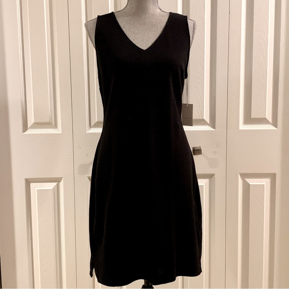 ❌SOLD❌ A NEW DAY Black STRETCH V-Neck Sleeveless SHEATH DRESS Med MEDIUM M - NWT